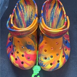 Kids rainbow Crocs